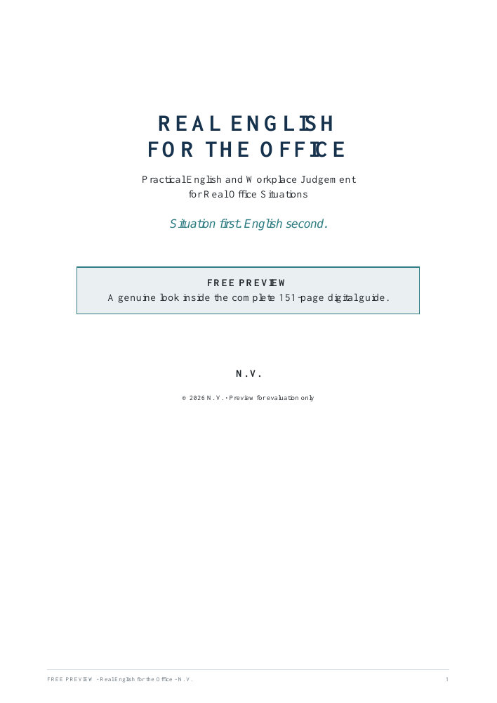 Cover of the approved Real English for the Office free preview